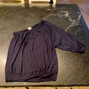 Off the shoulder navy blue top